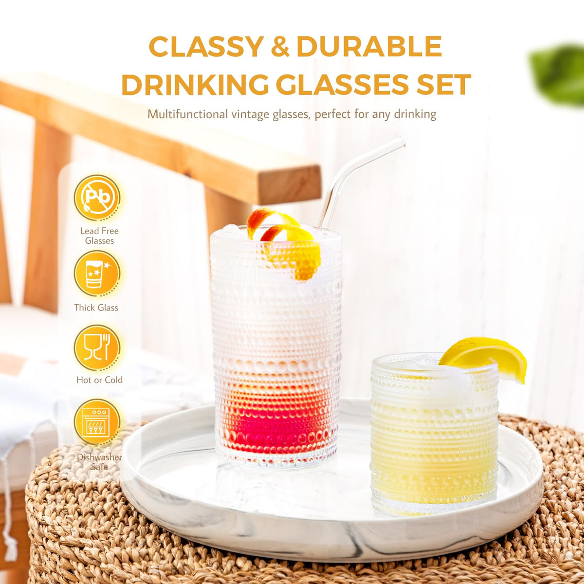FulGNU cocktail glasses 10 oz, ideal for mixed drinks and nightcaps
