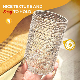 FulGNU embossed hobnail glasses in 10 oz for cocktails and juice at home