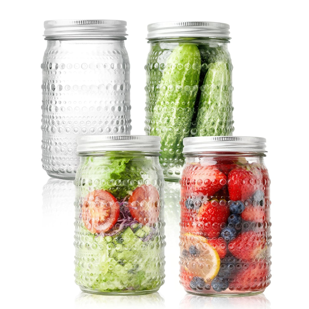 FULGNU wide mouth jar 32oz in a four pack ideal for canning and meal prep