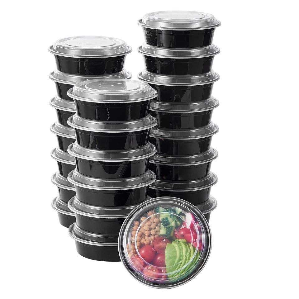 FULING 24 oz round meal prep container with lid for on-the-go meals