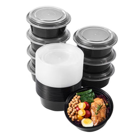 FULING 32 oz round container with lid keeps portions organized for meal prep.
