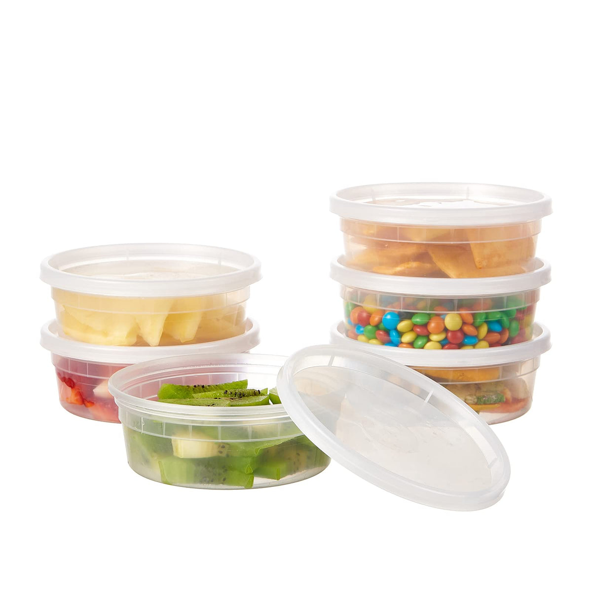 FULING 8oz clear deli container with lid ideal for fresh meal prep on the go.
