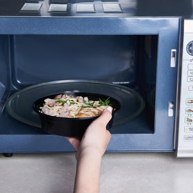 FULING microwave-safe bottom on round container for quick reheats