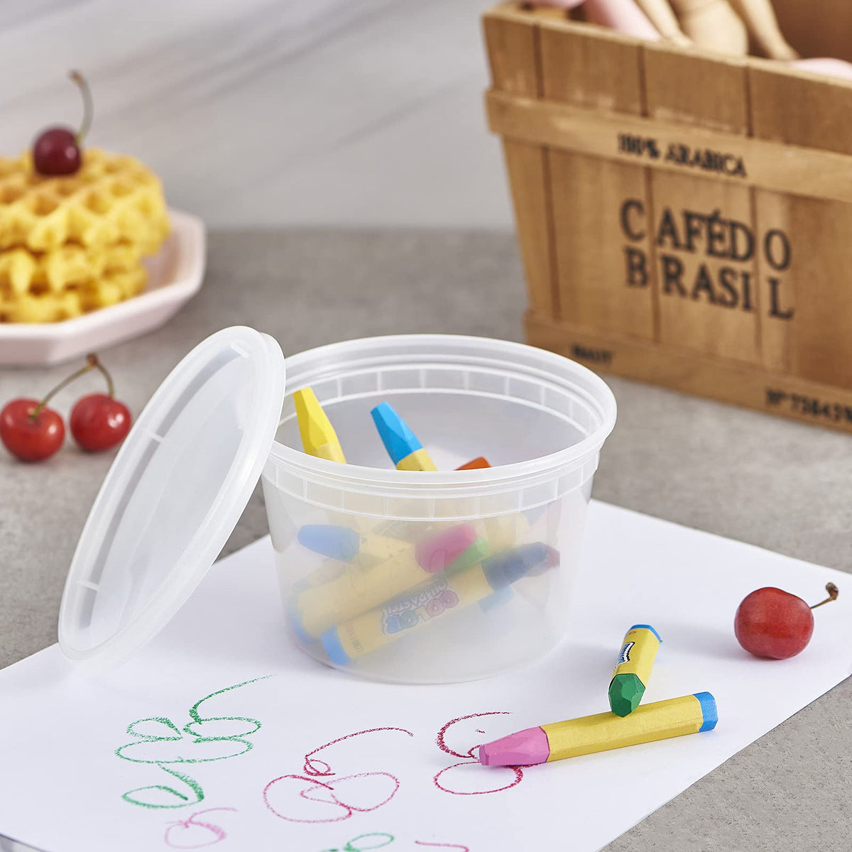 FULING slime-friendly container 16oz stores messy crafts neatly.