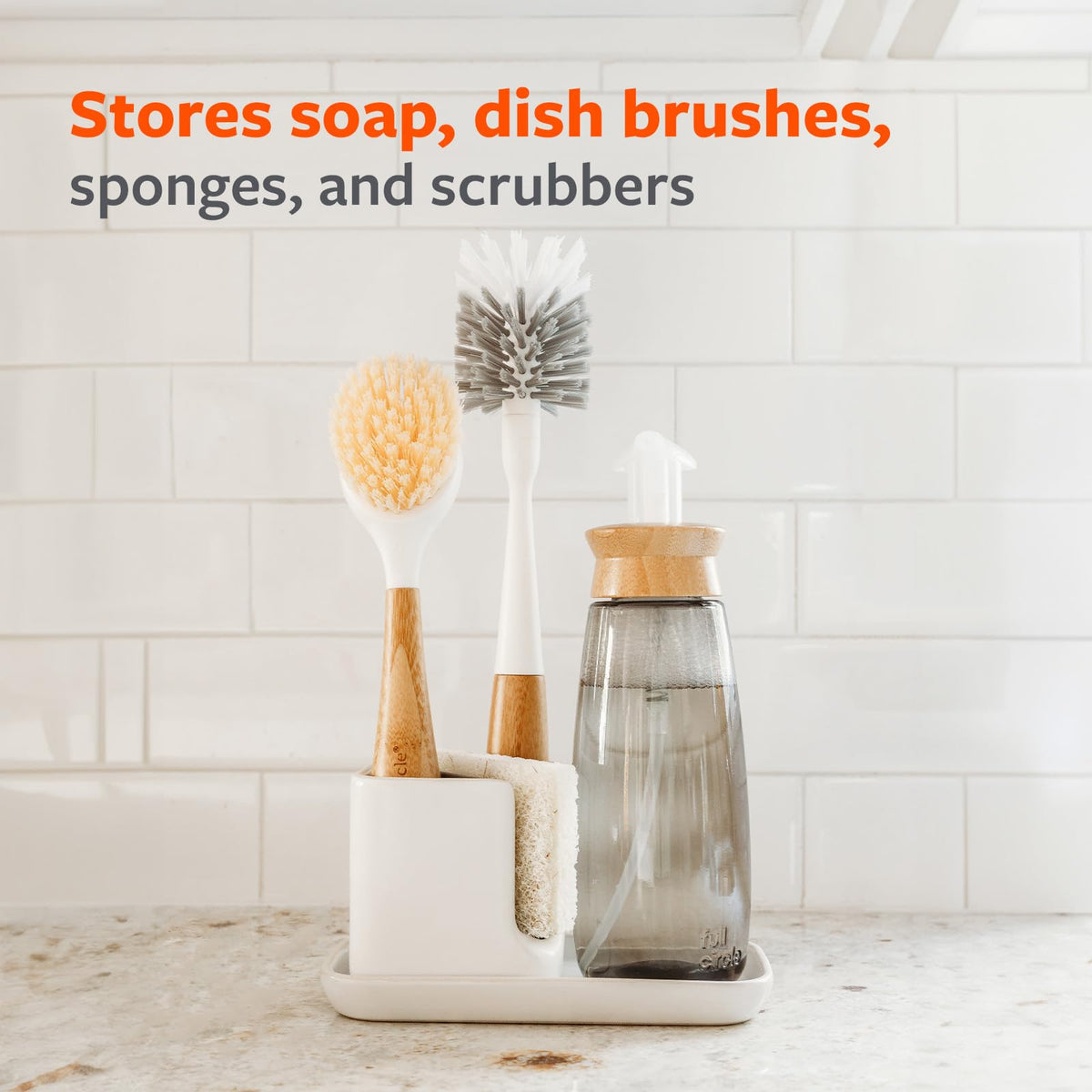 Full Circle Stash kitchen tools setup saves counter space.