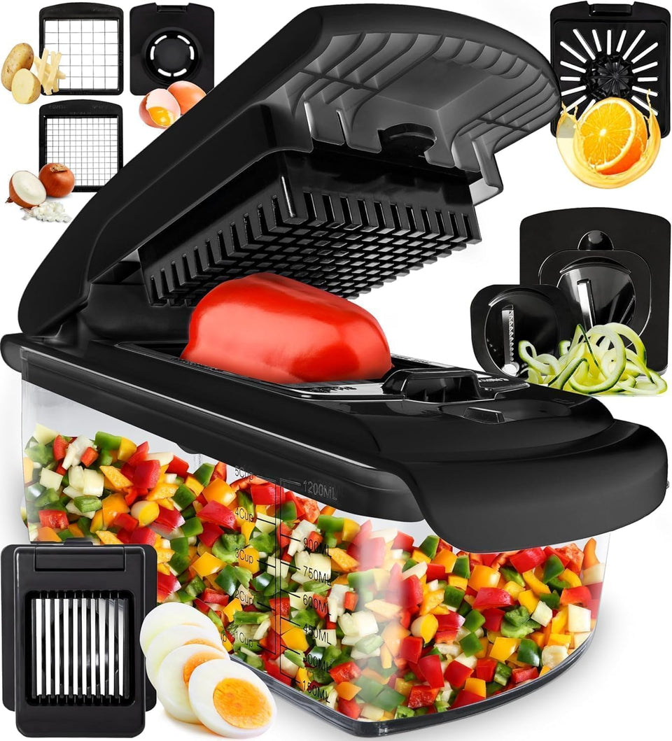 Fullstar 7-in-1 chopper with bowl assembly for quick, mess-free prep.