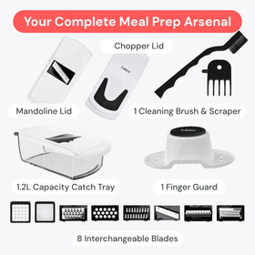 Fullstar All-in-1 chopper uses 420 stainless steel blades for longevity.