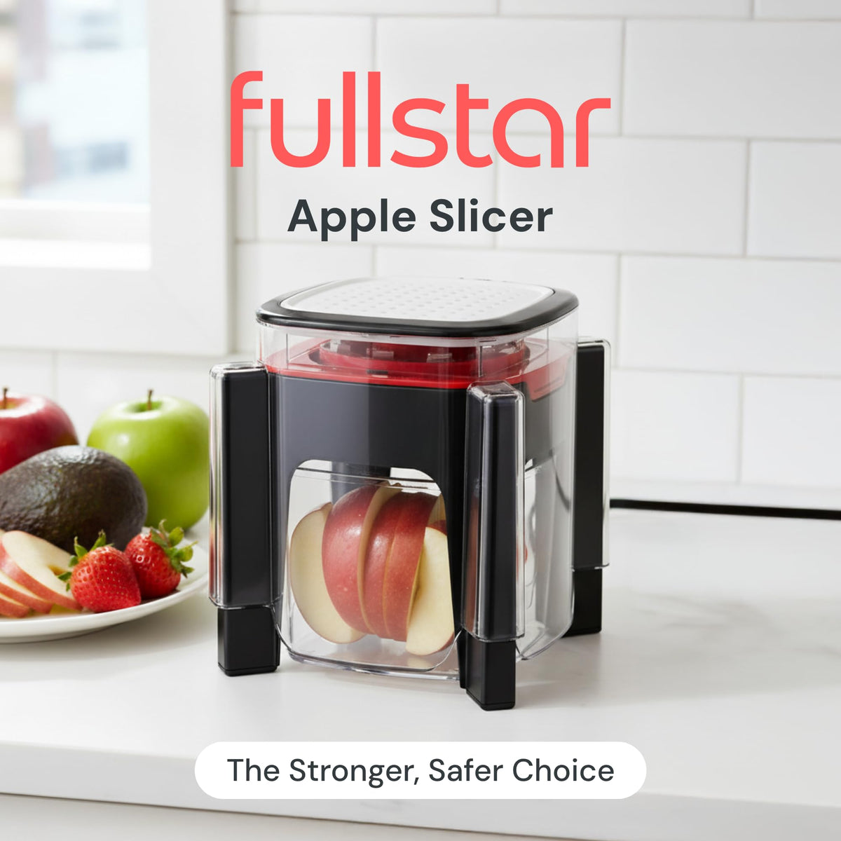 Fullstar corer attachment demonstrates core removal on a fruit