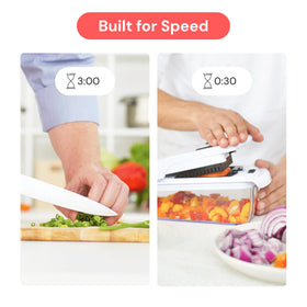 Fullstar chopper blades assembly features razor-sharp 420 stainless steel for precise cuts.