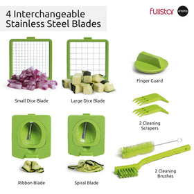 Fullstar Croc Chop stored blades for space-saving design