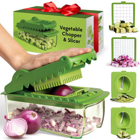 Fullstar Croc Chop front view, compact chopper for quick prep