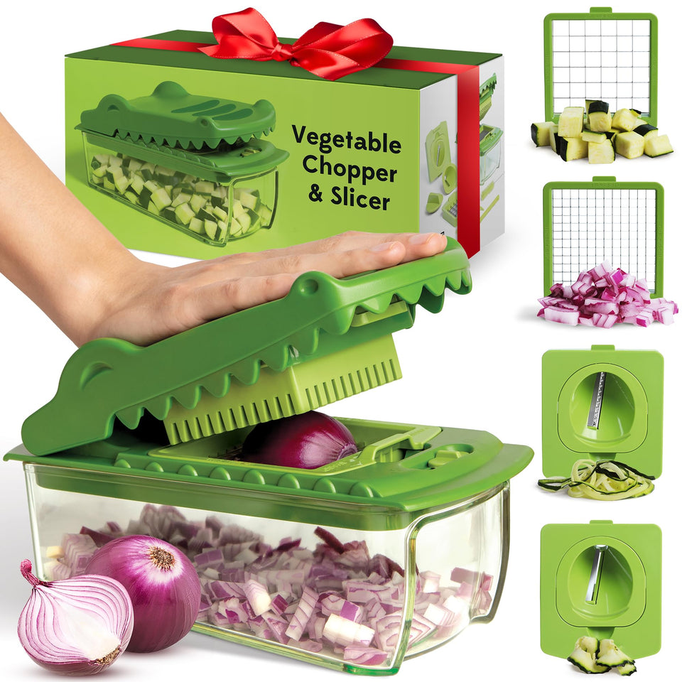 Fullstar Croc Chop front view, compact chopper for quick prep