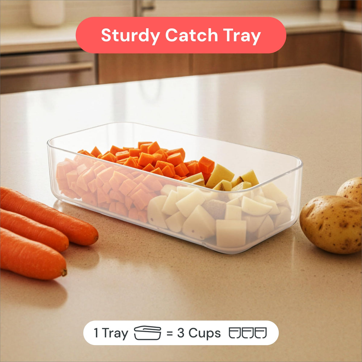 Fullstar Daily Chopper compact design fits small kitchens and drawers.