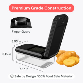 Fullstar Daily Chopper finger guard protects hands during slicing.
