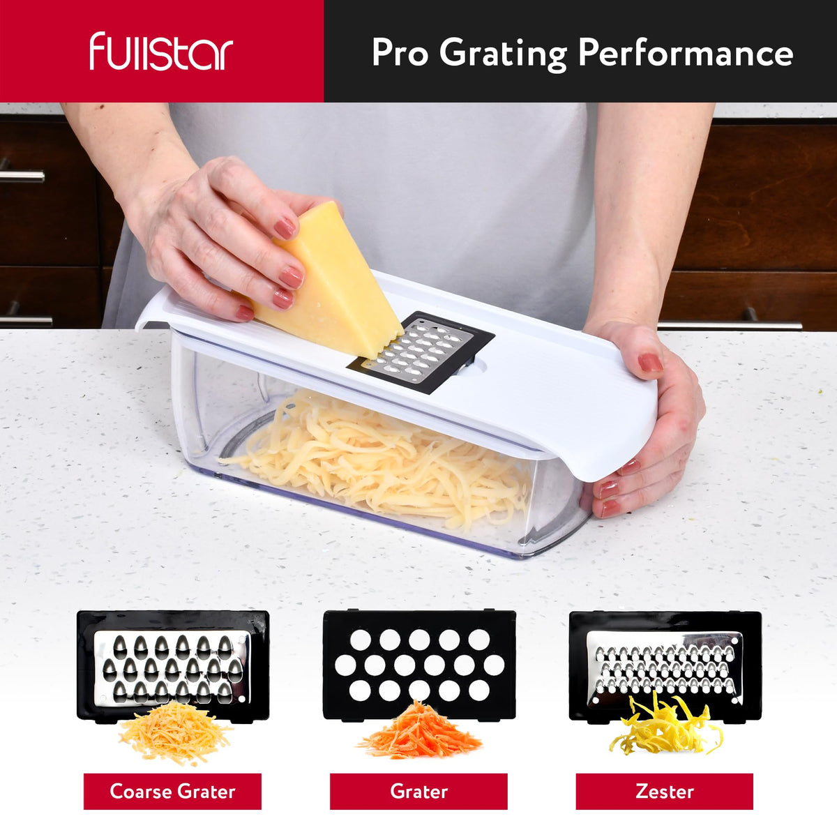 Fullstar grater set for quick shredding and zesting ingredients.