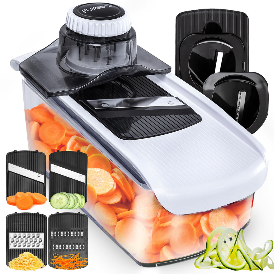 Fullstar mandoline slicer assembly shows versatile blades for easy prep