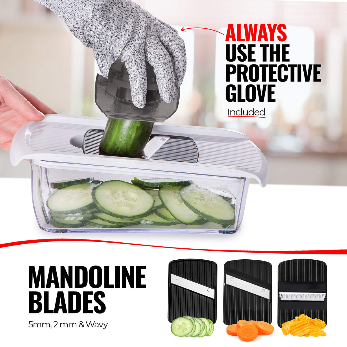 Fullstar safety glove protects hands during slicing