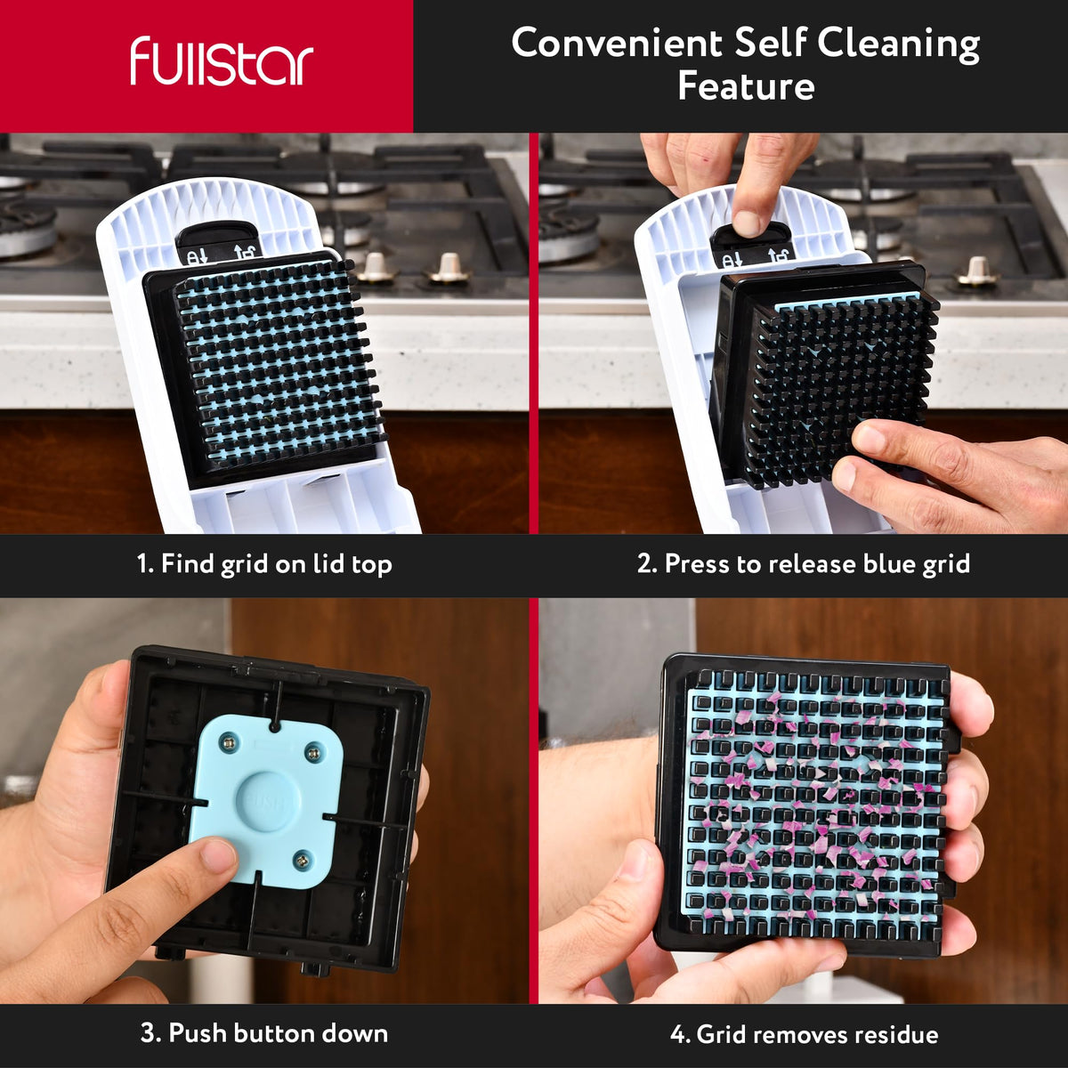 Fullstar non-slip base keeps the unit stable on the counter.