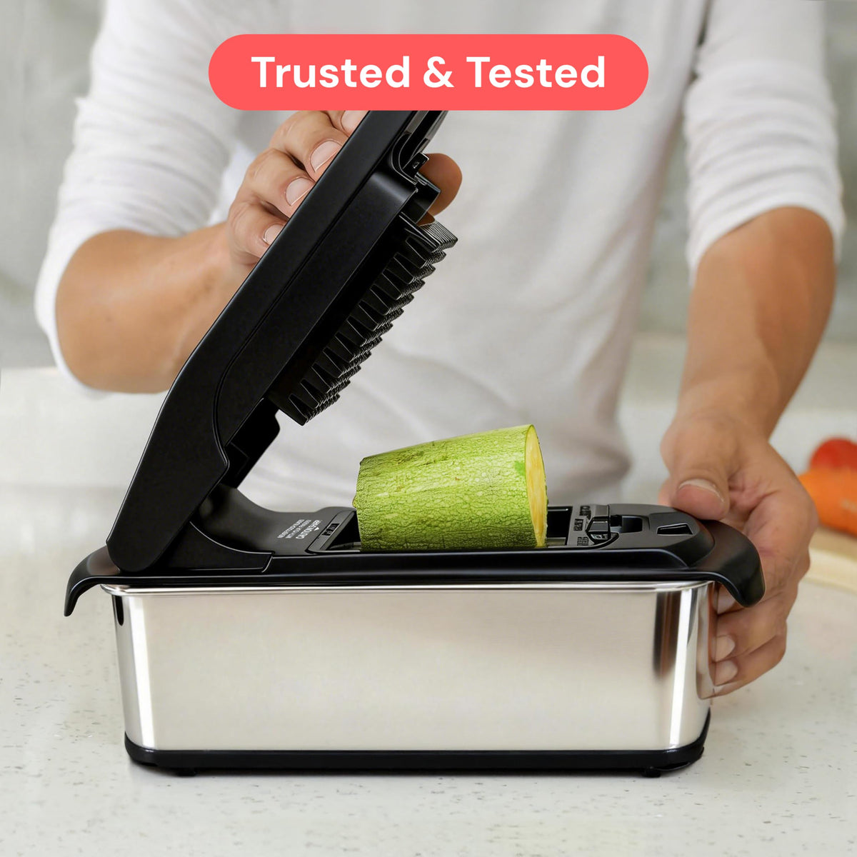 Fullstar Pro Chopper built-in catch tray keeps counters neat