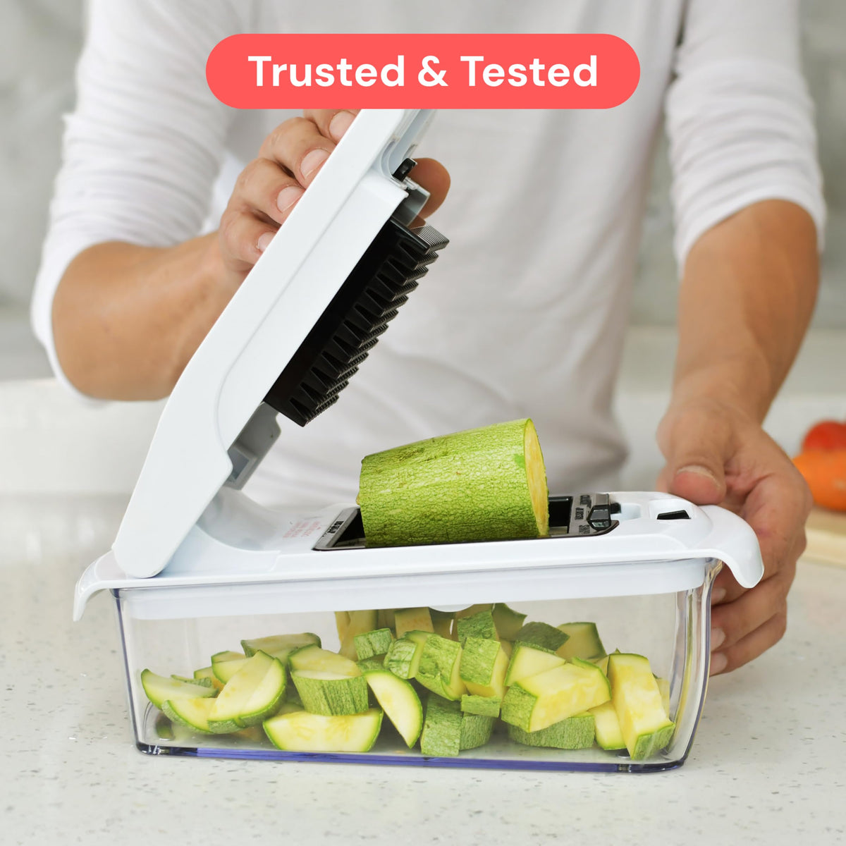 Compact design of the Fullstar chopper fits neatly in drawers for storage.