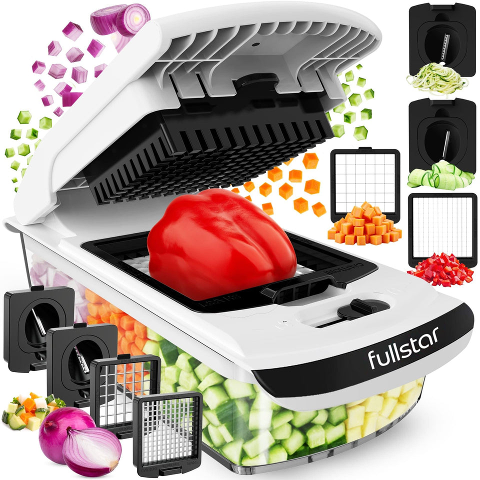 Fullstar Original Pro Chopper in action, quick dicing for fast meal prep.