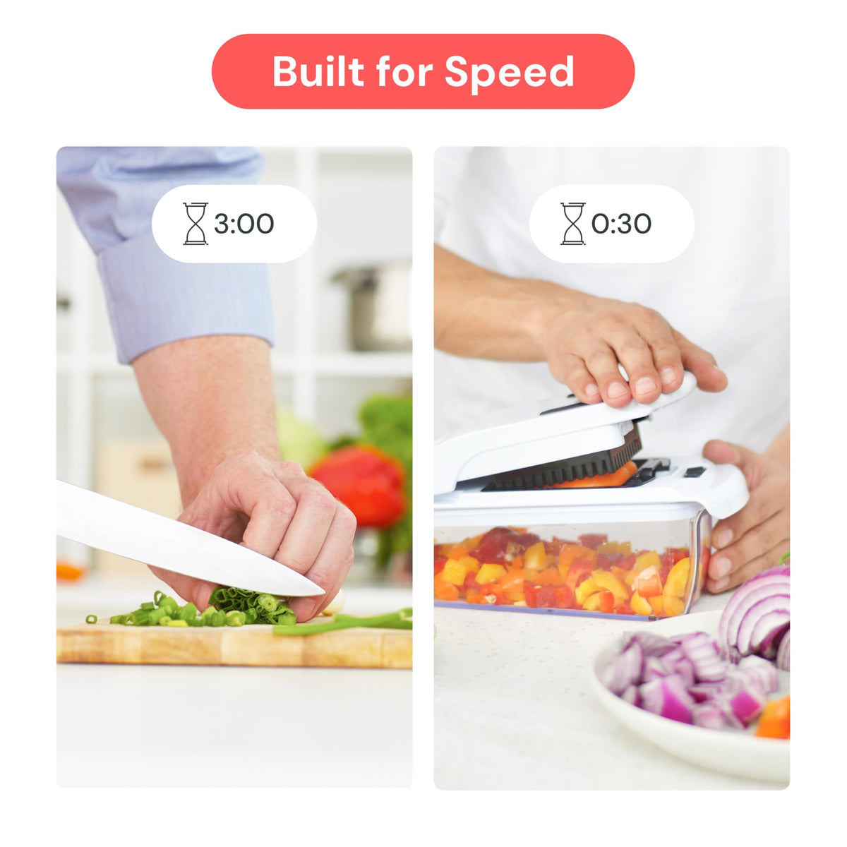 Fullstar Original Pro Chopper spiralizer turning zucchini into ribbons.