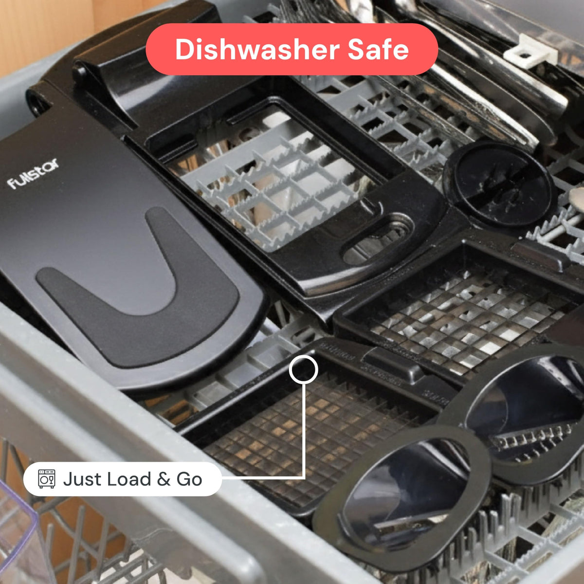 Fullstar Original Pro Chopper top-rack dishwasher-safe for easy cleaning.