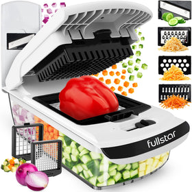 Fullstar Original Pro Chopper in white setup ready for quick, even vegetable dicing.