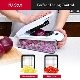 Fullstar spiral-cut blade creating decorative spirals for salads.