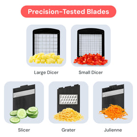 Fullstar XL dicer and slicer blades help prep vegetables fast.