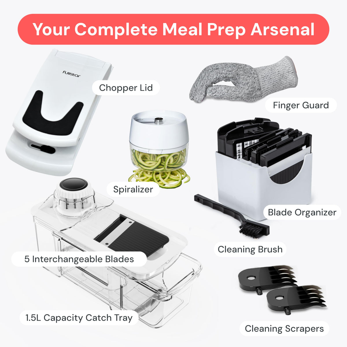 Fullstar XL dishwasher-safe cleanup saves time after cooking.
