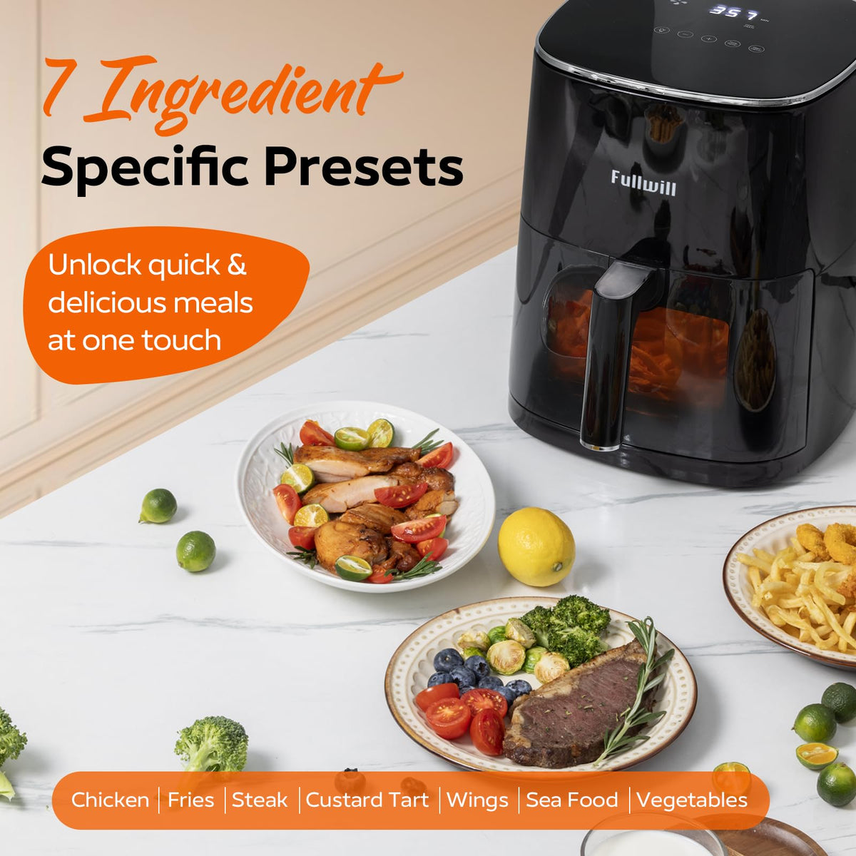Nonstick 6QT basket from Fullwill designed for easy batch cooking and cleanup.
