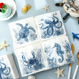 Fulmoon napkins display dolphin imagery for aquatic celebrations.