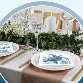 Fulmoon napkins with reef scene brightens any coastal table.
