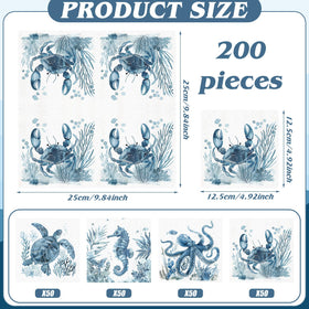Fulmoon napkins show seahorse design for elegant seaside parties.