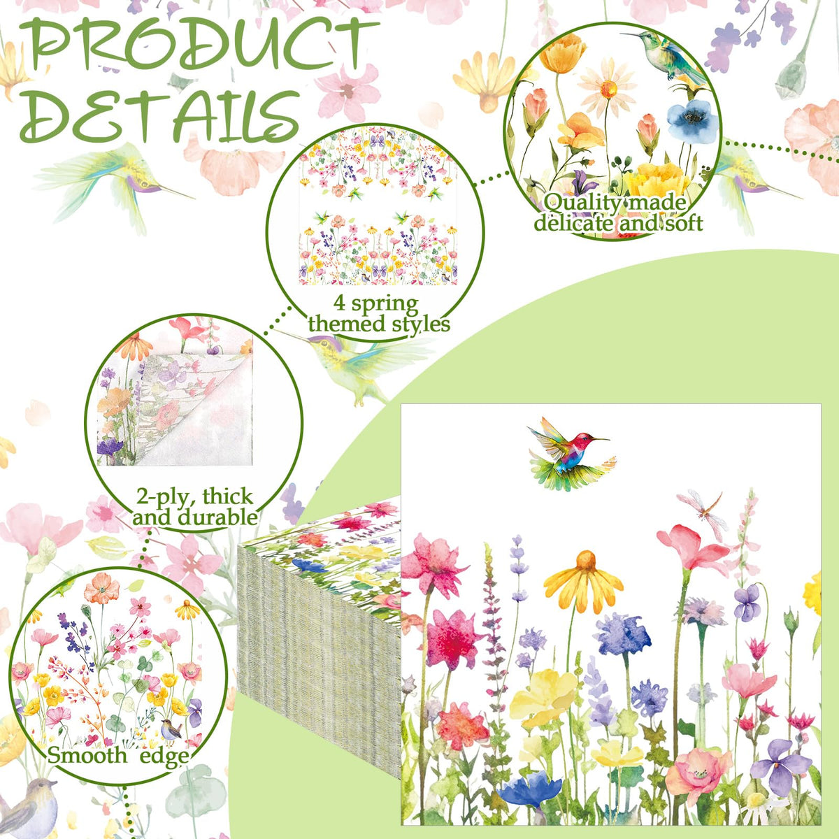 Fulmoon bright color napkins with double-layer construction offer sturdy table use.