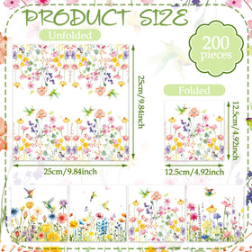 Fulmoon hummingbird design napkins ideal for spring parties and picnics.