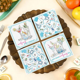 Fulmoon mahjong napkins are disposable for easy cleanup after celebrations.
