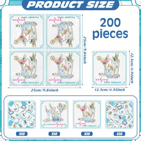 Fulmoon mahjong napkins folded 5x5 inches offer convenient cocktail service.