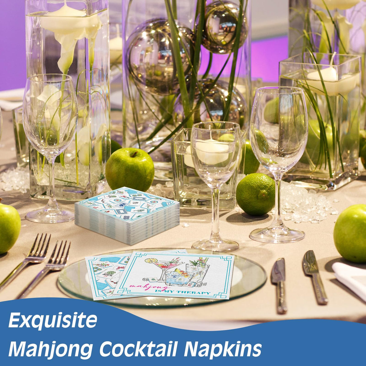 Fulmoon multicolor mahjong napkins brighten gatherings with vivid tile-inspired design.