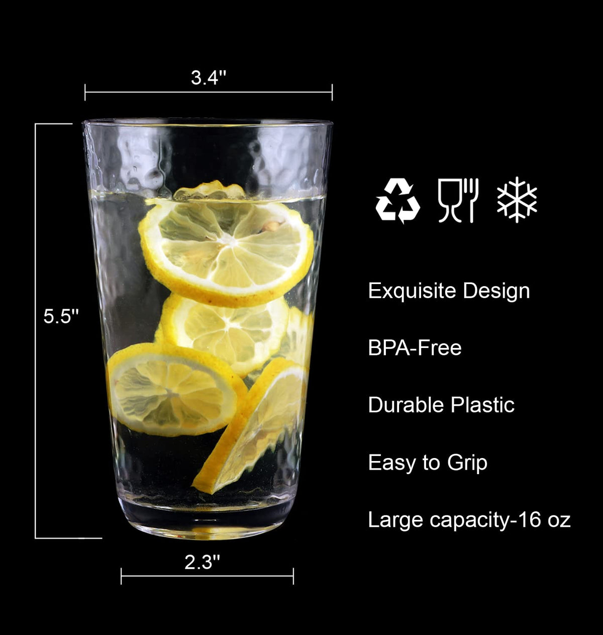 fulong 16 oz highball glass crystal-clear BPA-free tumbler for daily use.