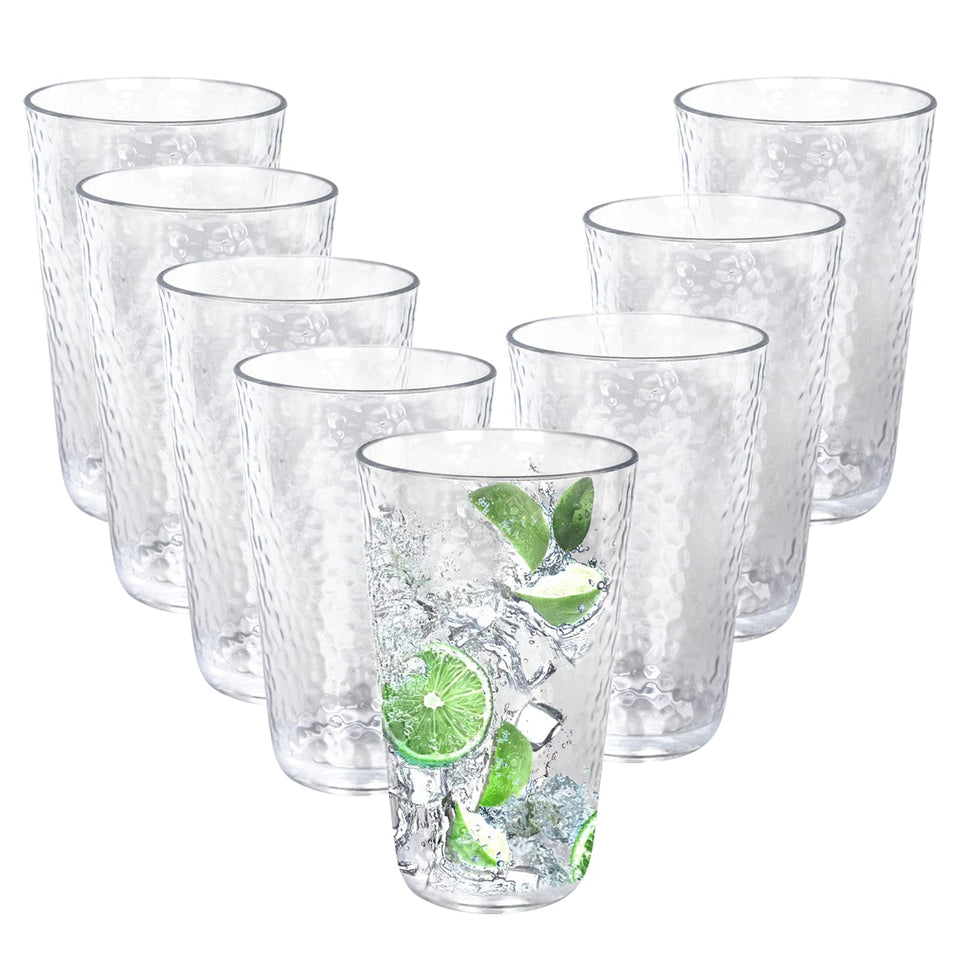 fulong 16 oz highball glass with textured surface for a comfortable grip.