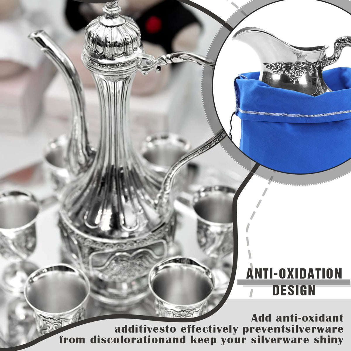 Fumete soft velvet protection bag protects heirloom silverware