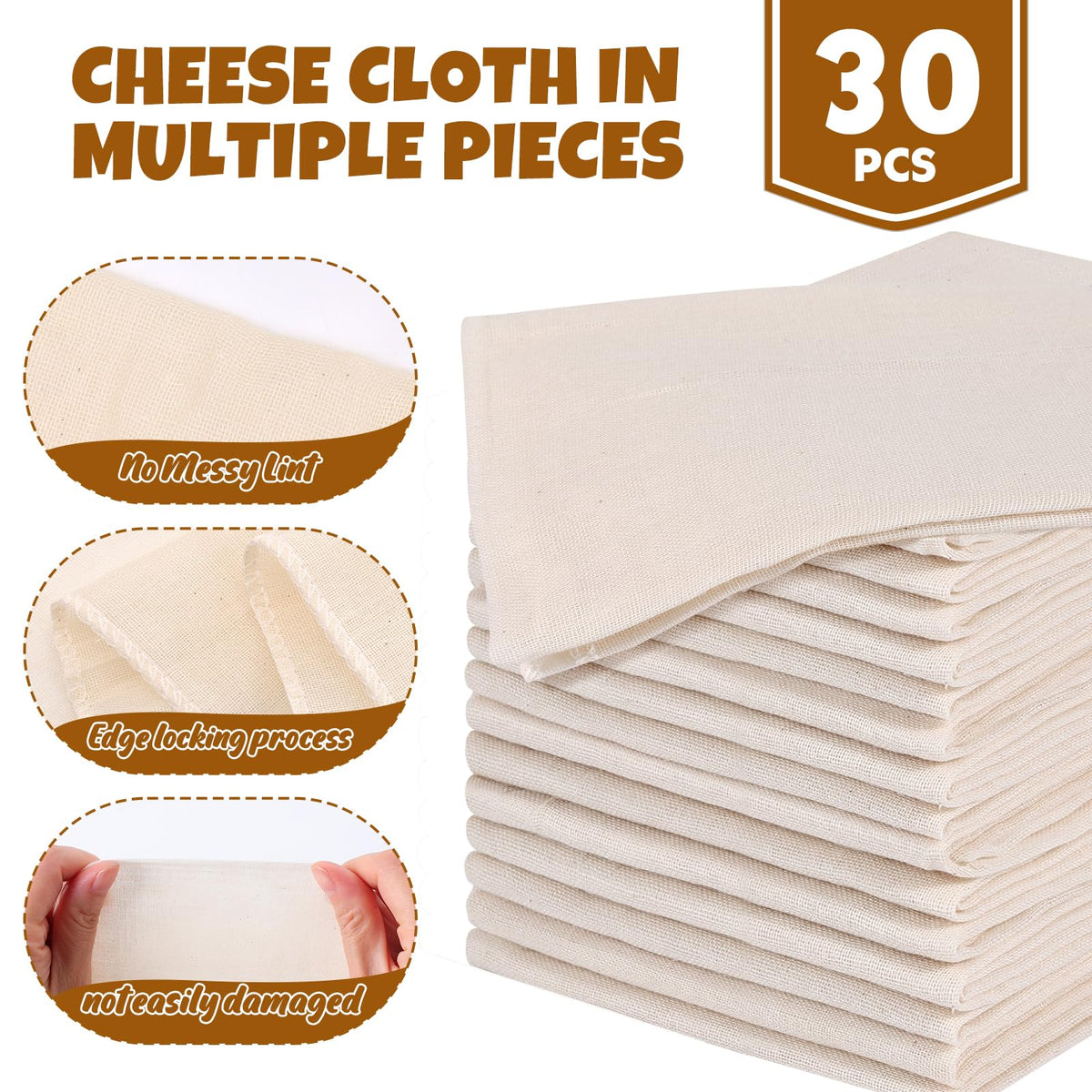 FUMILE unbleached cotton cheese cloth preserves natural flavors during cooking.