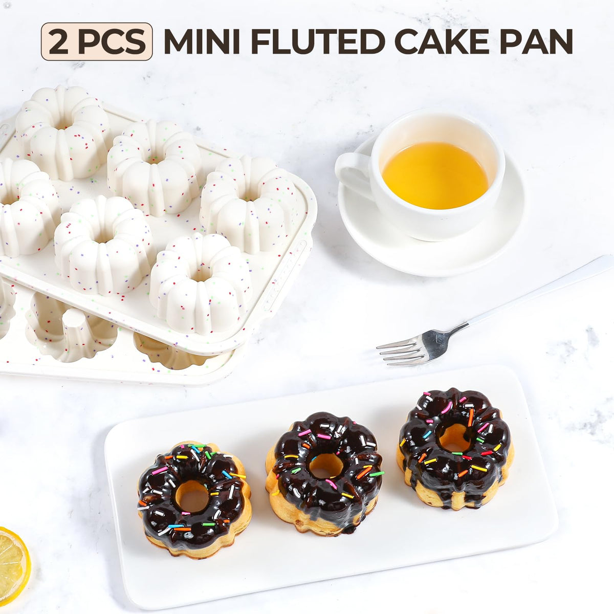FUNBAKY flexible silicone molds offering easy release and versatile storage.