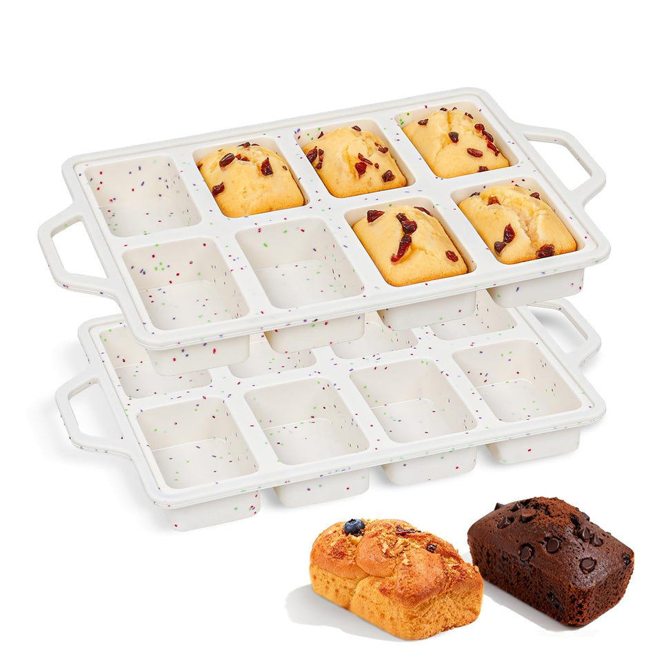 FUNBAKY mini loaf pans with frame edges provide stable, mess-free baking.