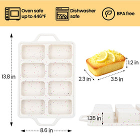 FUNBAKY silicone eight cavity pan releases cleanly for quick servings.