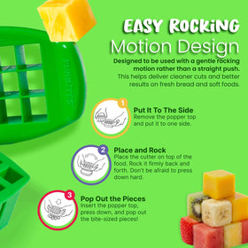 FUNBITES patented food-grade plastic designed for long-lasting lunchtime use