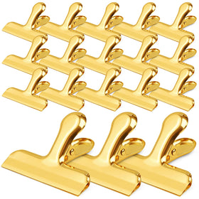 FUNFERY gold chip clips with wide opening for secure bag sealing