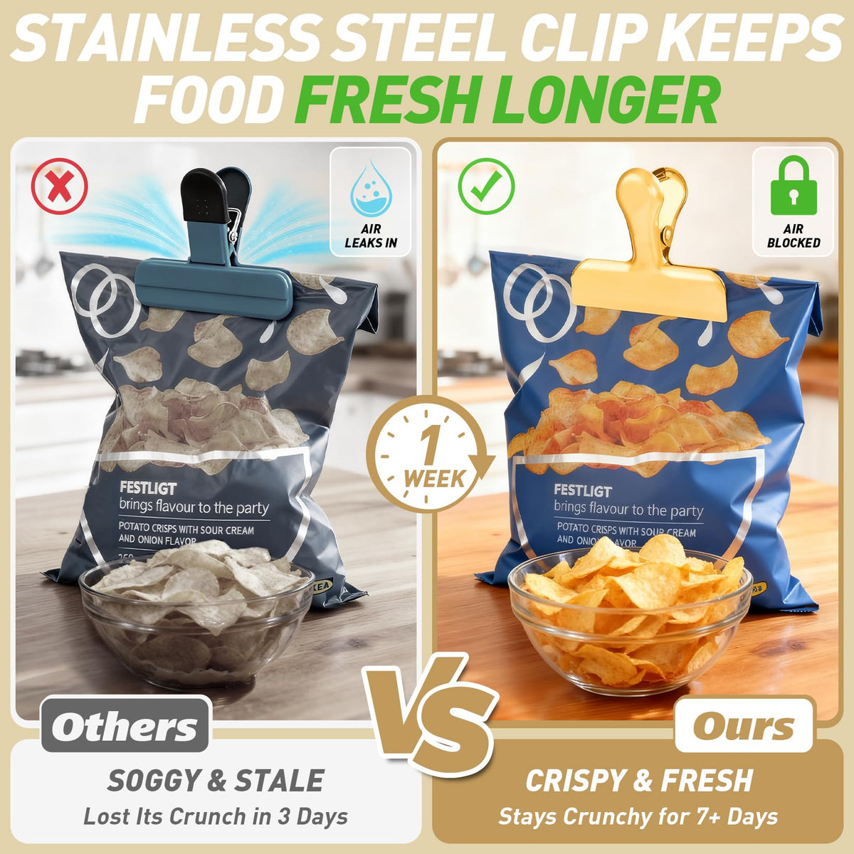 FUNFERY easy-use snack clips clipping bags quickly